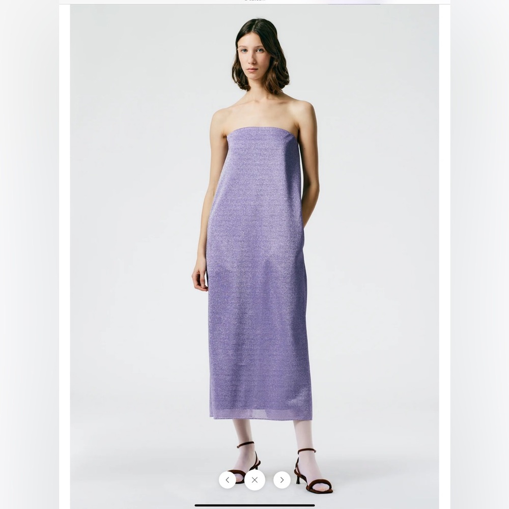 Tibi Lurex Haze Strapless Dress